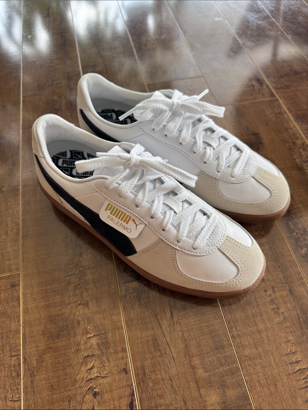 Puma White Black Tan Palermo Golf Shoes
